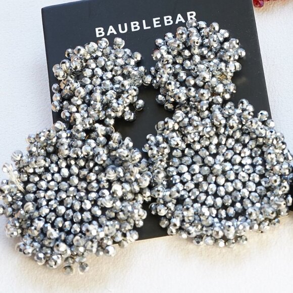 BaubleBar Gem Rianne Drop Earrings Silver - Picture 2 of 3